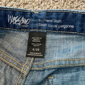 Mossimo boyfriend denim shorts. Fabric is 100% cotton.